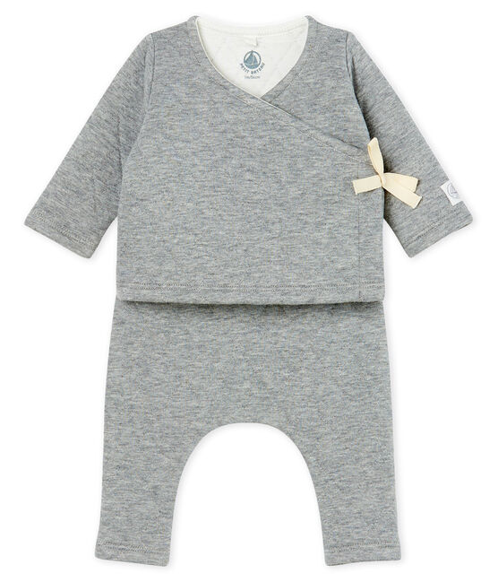 Babies' Tube Knit Clothing - 2-piece set SUBWAY CHINE CN grey
