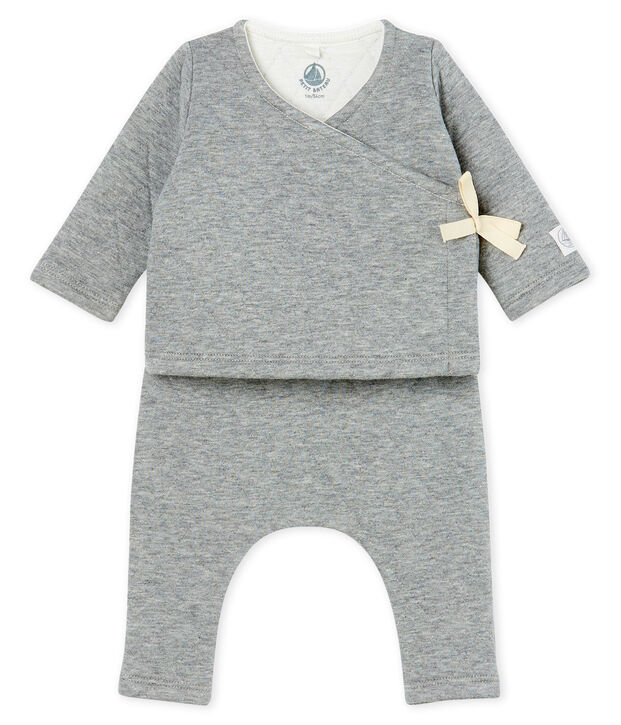 Babies' Tube Knit Clothing - 2-piece set grey