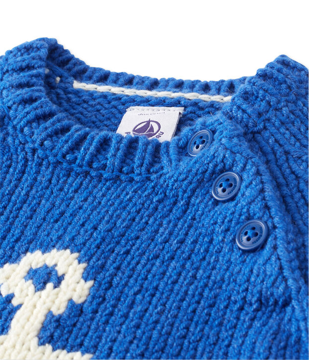 Baby boy's jacquard pullover blue