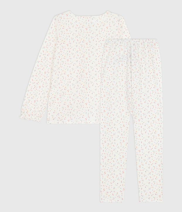 Children's spotty printed cotton pyjamas white/multicolor