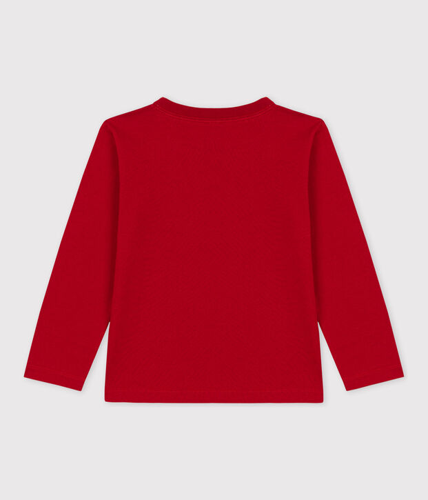 Boys' Long-Sleeved Cotton T-Shirt red