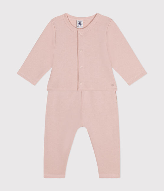 Babies' Fleece Cardigan and Trousers Outfit SALINE pink