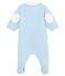 Baby boys' sleepsuit in plain cotton velour FRAICHEUR blue