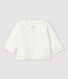 Babies' White Starry Organic Cotton Quilted Tube Knit Cardigan
