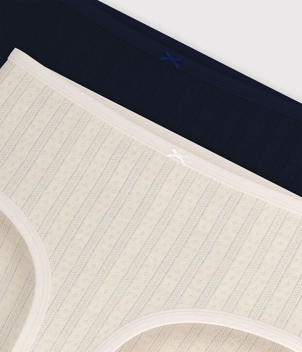 Pack of women's high-waisted cotton pants multicolor