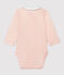 Babies' Pink Organic Cotton Bodysuit with Collar FLEUR pink