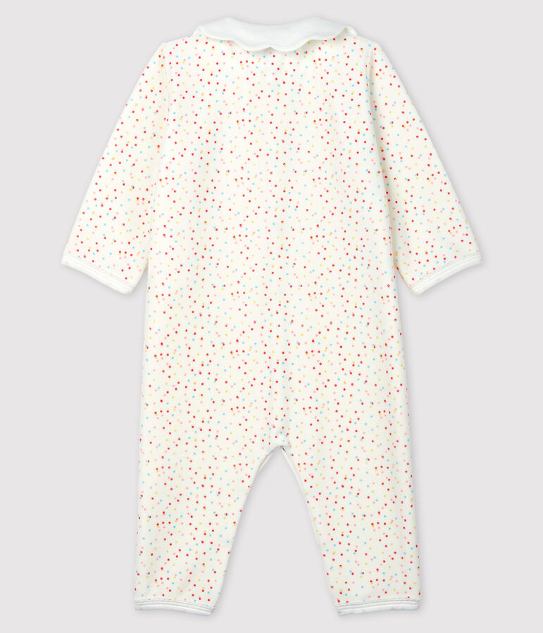 Baby Girls' Spotted Footless Organic Cotton Sleepsuit white/multicolor