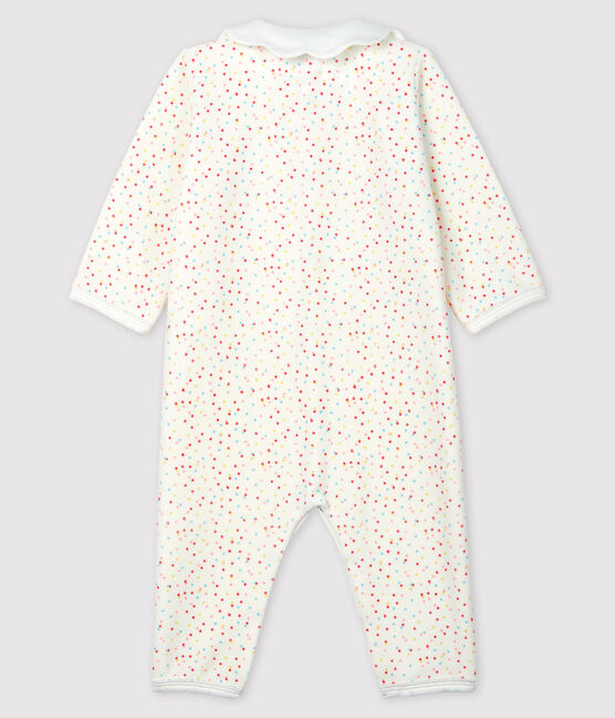 Baby Girls' Spotted Footless Organic Cotton Sleepsuit MARSHMALLOW white/MULTICO white