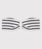 Baby girl's striped headband MARSHMALLOW white/SMOKING blue