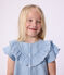 Children's plain short-sleeved cotton blouse BLEU CLAIR blue