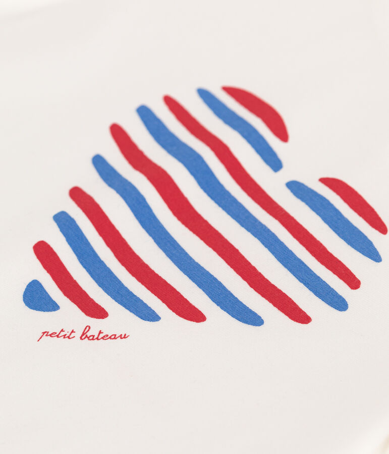 Children's short-sleeved heart pattern cotton T-shirt white