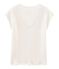 Women's iridescent linen short-sleeved t-shirt MARSHMALLOW white/COPPER pink