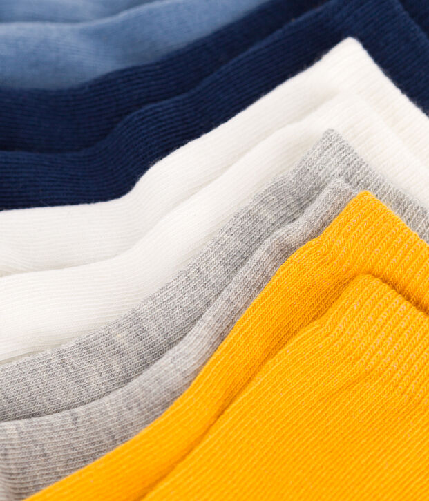 5 pairs of plain cotton baby socks multicolor