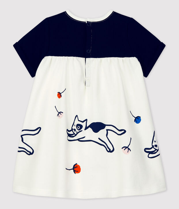 Babies' Fleece Dress white/blue