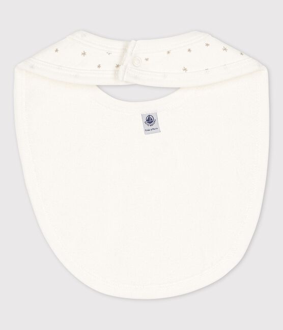 Organic Cotton Baby Bib MARSHMALLOW white/GRIS grey