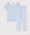 Boys' Monkey Themed Short-Sleeved Cotton Pyjamas MARSHMALLOW white/BRASIER blue