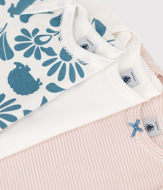 Babies' Floral Long-Sleeved Cotton Bodysuits - 3-Pack variante 1