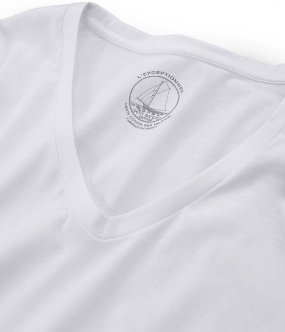 Women's Long-Sleeved Sea Island Cotton T-Shirt ECUME white