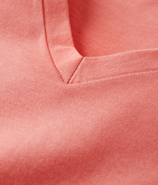 Women's Straight Fit Organic Cotton V-Neck T-Shirt PAPAYE pink