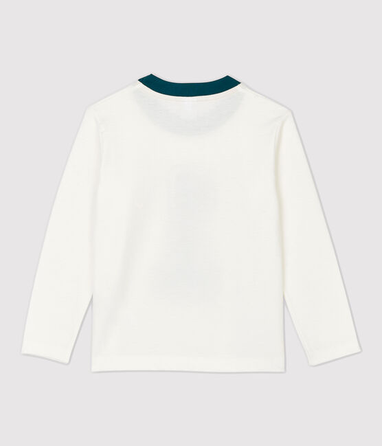Boys' Long-Sleeved Cotton T-Shirt MARSHMALLOW 1 white