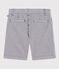 Boys' Stripy Cotton Bermuda Shorts MEDIEVAL blue/MARSHMALLOW white