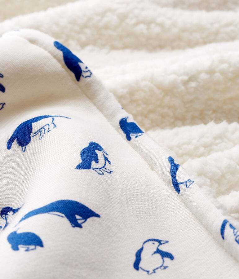 Babies' Rib Knit and Sherpa Blanket white