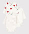 Babies' long-sleeved wrapover red heart pattern bodysuits - 3-Pack  variante 1