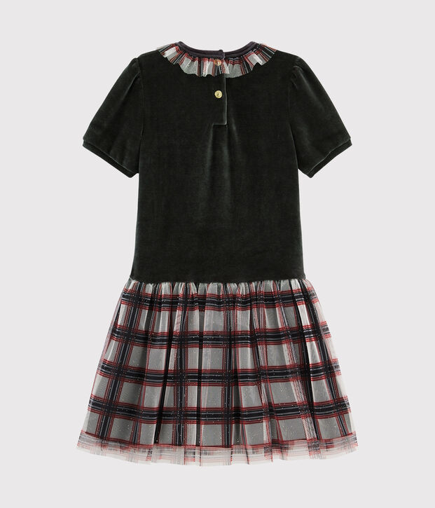 Girls' Short-Sleeved Dress black/multicolor