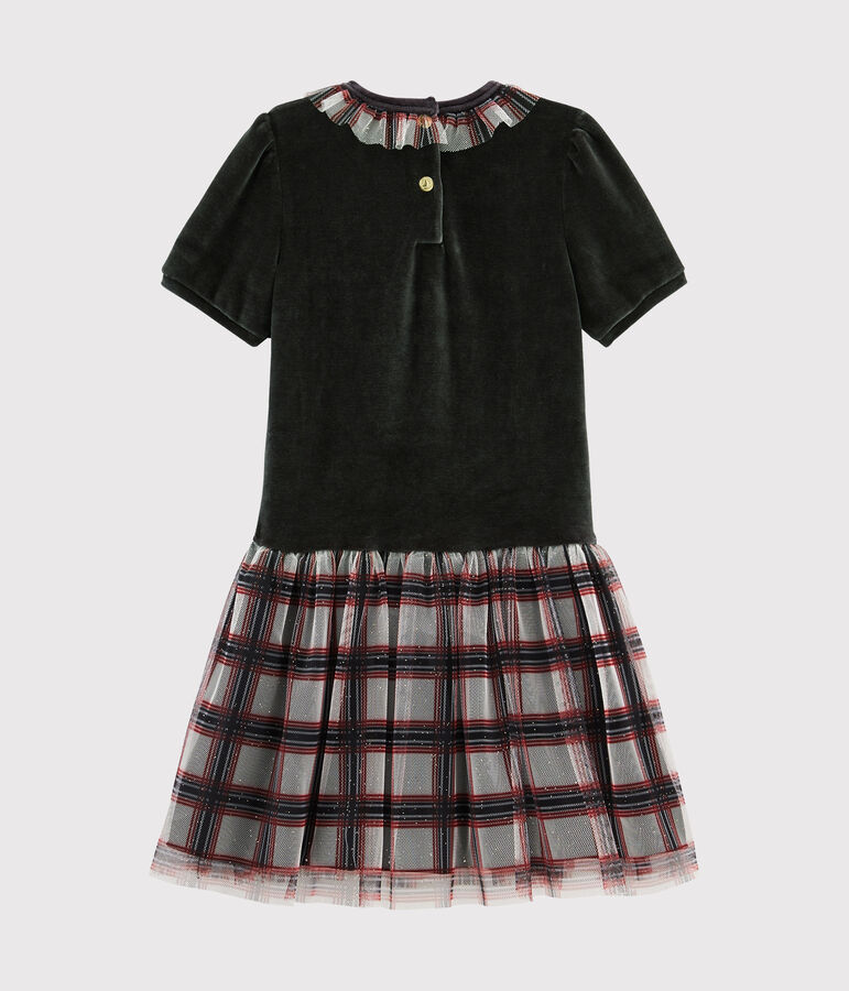 Girls' Short-Sleeved Dress black/multicolor