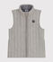 Children's sleeveless jacket for girls or boys in tube knit CHATON CHINE grey