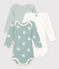 Babies' Heart Patterned Long-Sleeved Cotton Bodysuits - 3-Pack variante 1