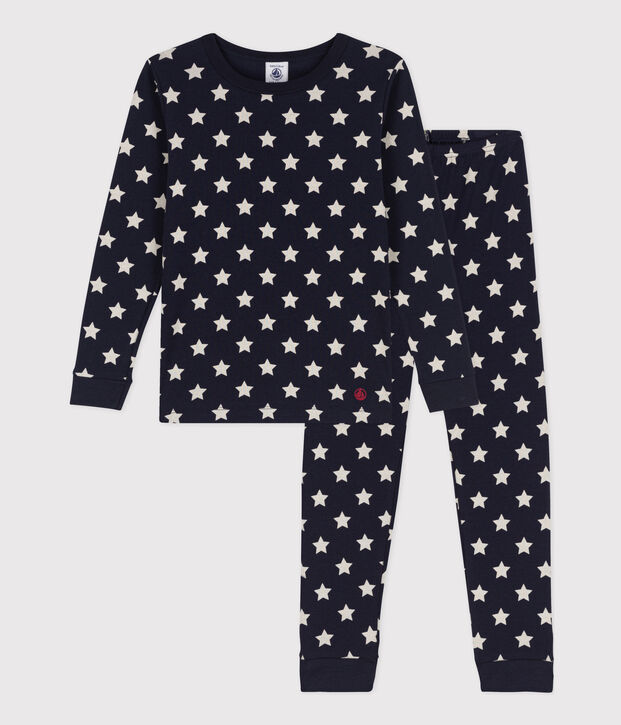 Children's Unisex Starry Snugfit Cotton Pyjamas blue/white