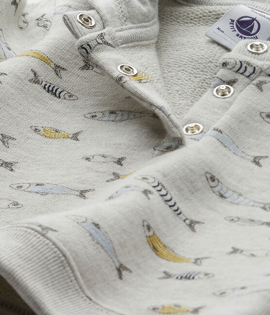Baby boy's hooded sweatshirt BELUGA grey/MULTICO white