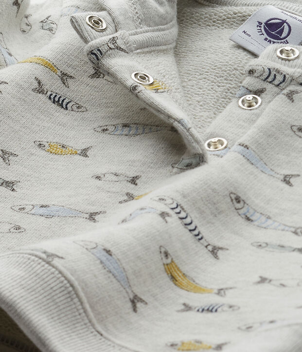 Baby boy's hooded sweatshirt grey/multicolor