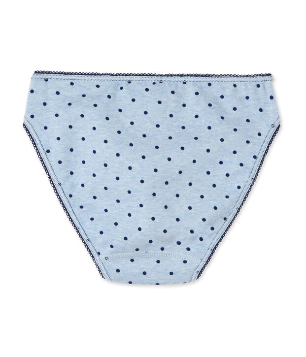 Culotte ado fille &agrave; pois blue/blue