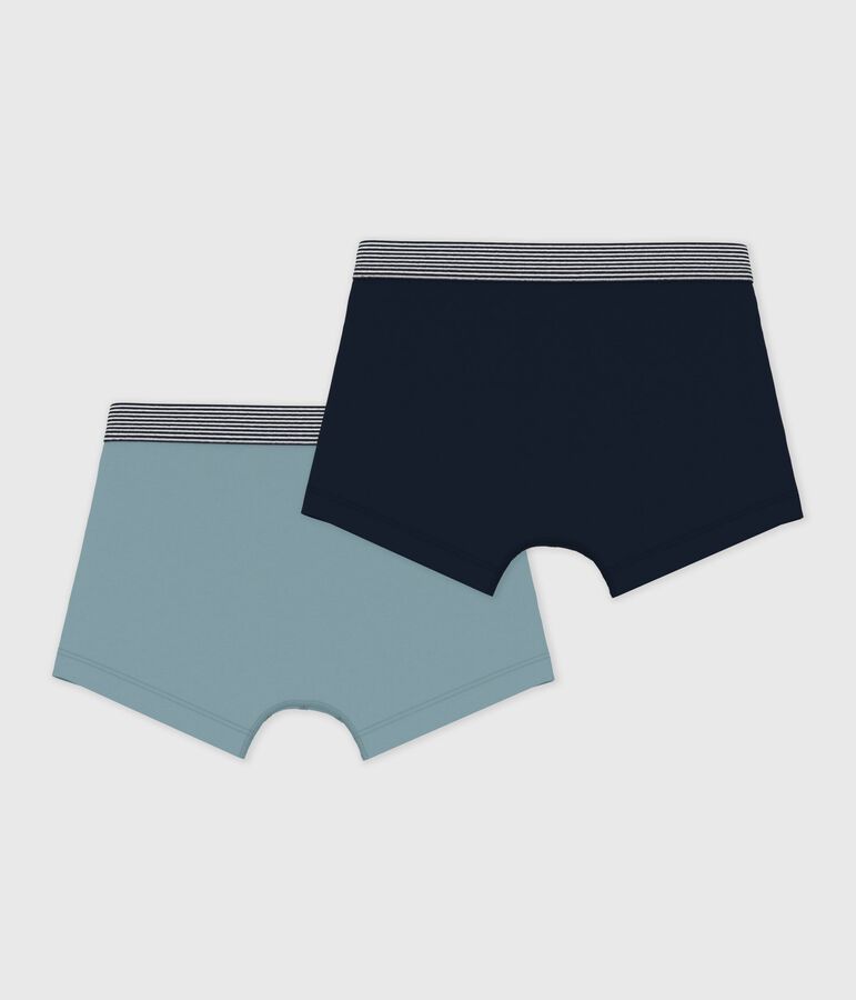 Pack of children's boxers in plain cotton and elastane multicolor