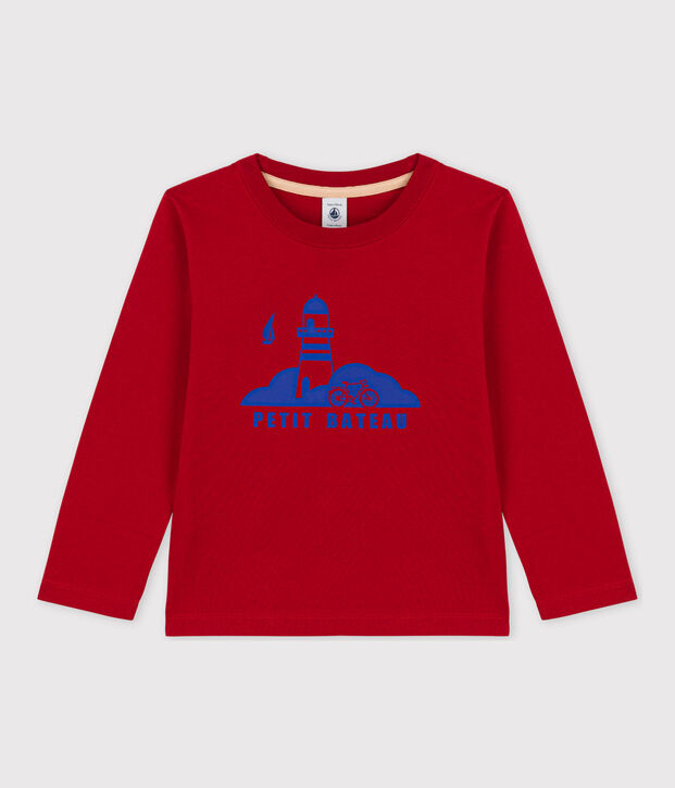 Boys' Long-Sleeved Cotton T-Shirt red