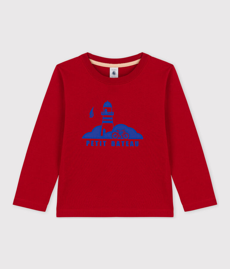 Boys' Long-Sleeved Cotton T-Shirt red