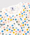 Girls' Glow-In-The-Dark Floral Floral Cotton Pyjamas MARSHMALLOW white/MULTICO white