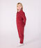 Children's long jumpsuit in plain terry velour AMARANTE