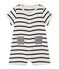 Baby boy striped short all-in-one COQUILLE beige/ABYSSE blue