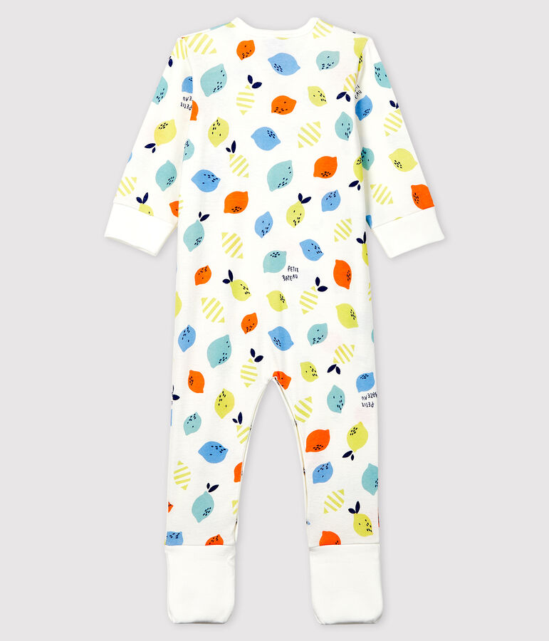 Babies' Organic Cotton Sleepsuit with Detachable Feet white/multicolor