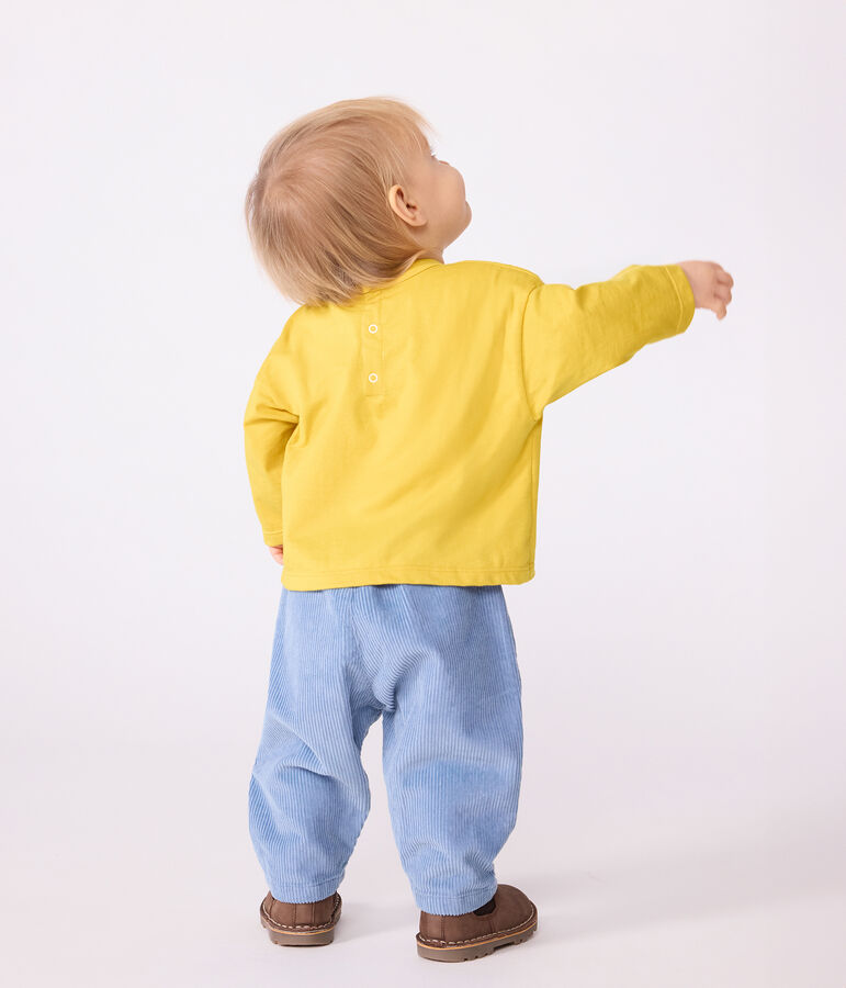 Long-sleeved cotton baby t-shirt yellow
