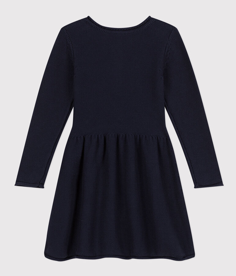 Girls' long-sleeved knit dress blue