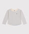 Boys' long-sleeved tube knit T-shirt AVALANCHE white/SKY CHINE