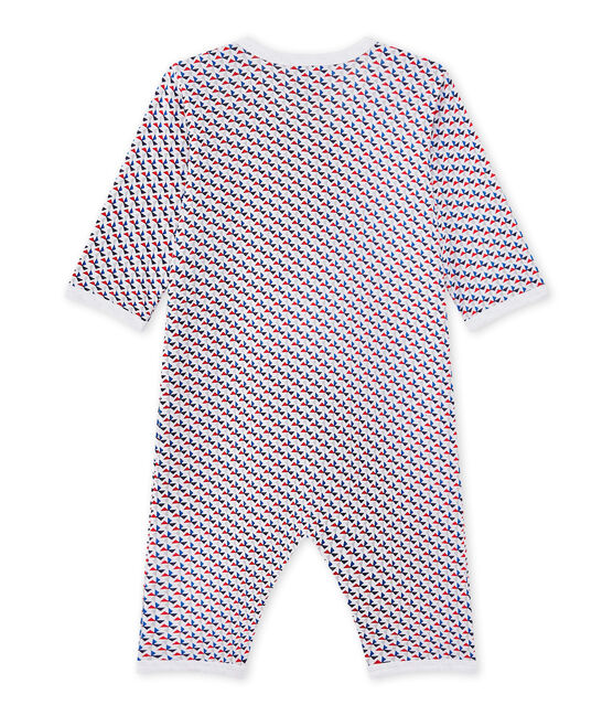 Baby boy's footless sleepsuit ECUME white/MULTICO white