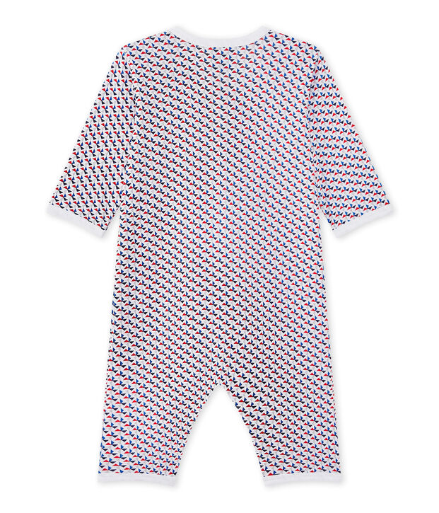 Baby boy's footless sleepsuit white/multicolor