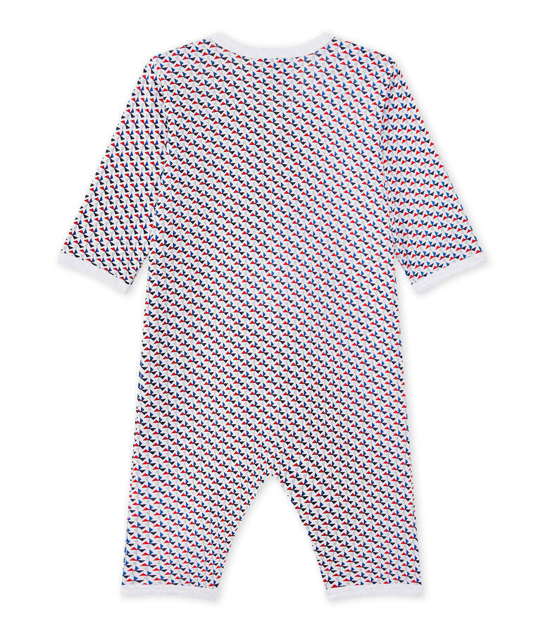 Baby boy's footless sleepsuit white/multicolor