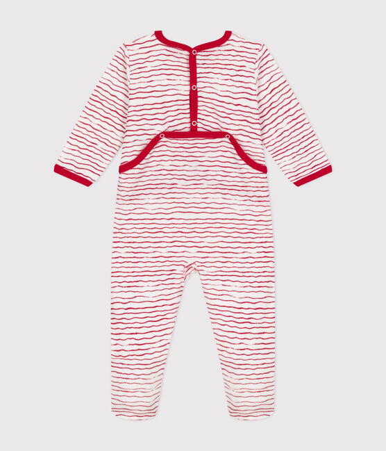 Babies' velour sleepsuit ECUME white/CORRIDA