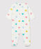 Babies' Heart Patterned Fleece Onesie MARSHMALLOW white/MULTICO white